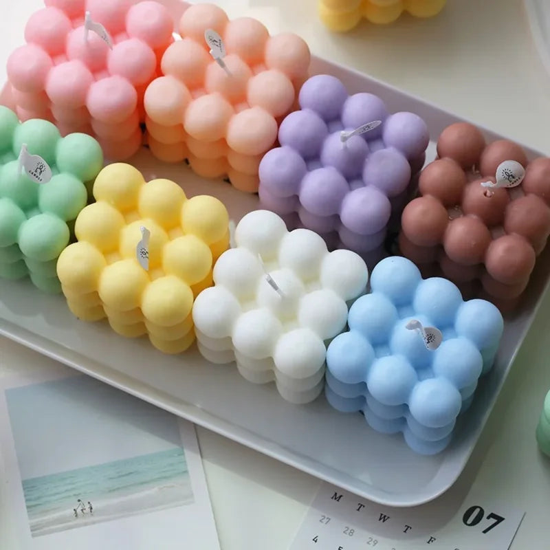 Candle Making Silicone Mold Cube Sphere Resin Gypsum Craft Kit - Reusable