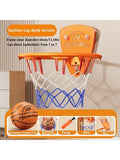 Kids Indoor Basketball Stand Set with Silent 7-Inch Hoop - Punch-Free Home Sports Equipment