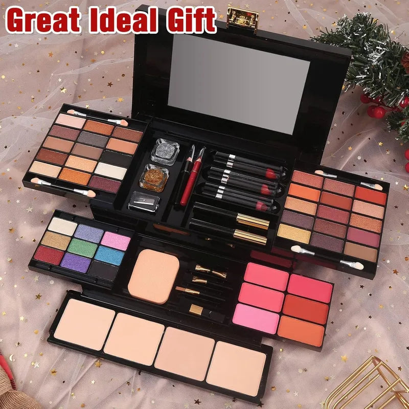 All-in-One Professional Makeup Kit with Eyeshadows Lipstick Blush & Mirror