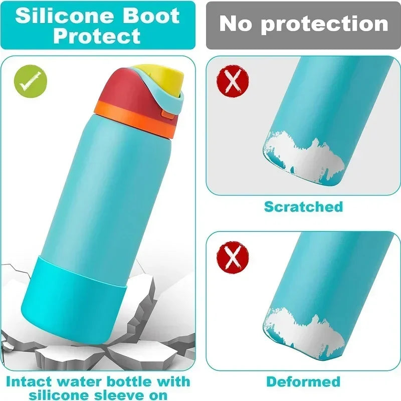 Silicone Water Bottle Boot Sleeve for 24oz-40oz Hydration Bottles - Anti-Slip Protective Cover