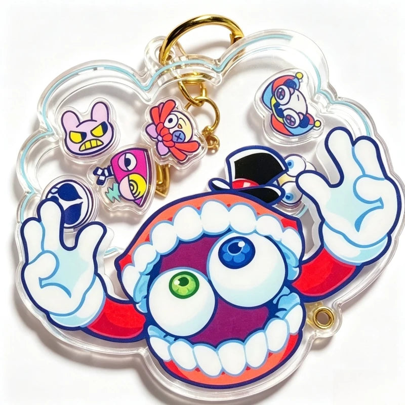 Anime The Amazing Digital Circus Pomni & Jax Acrylic Shaker Keychain Bag Charm