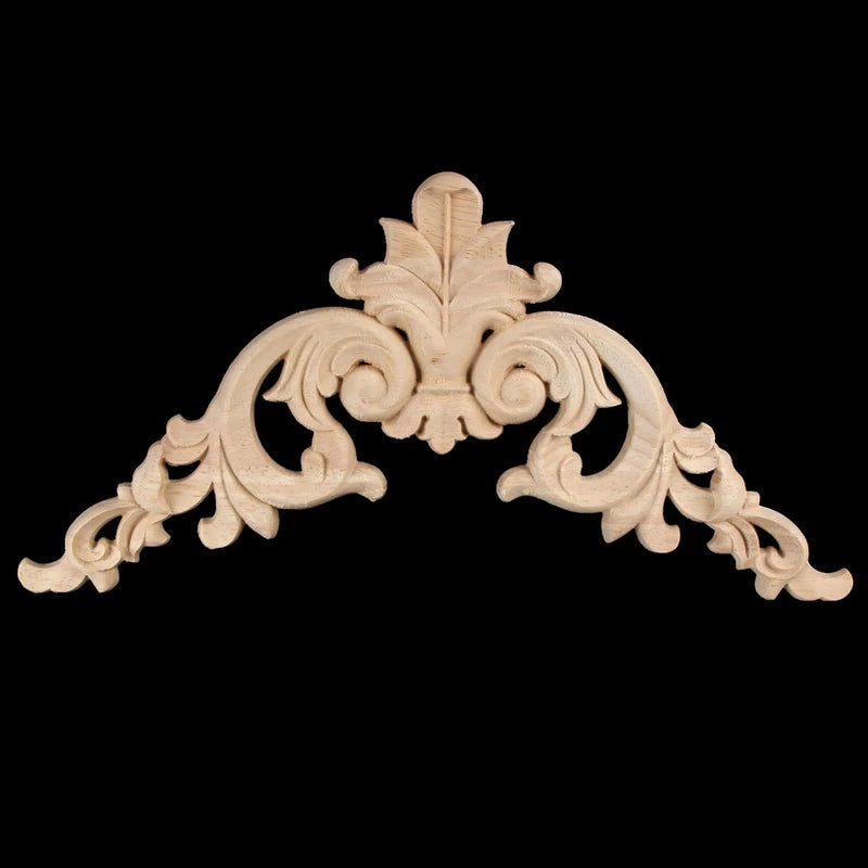 Wooden Corner Wall Decal Set - European Style Oak Flower & Branch Decor for Cabinets & Doors