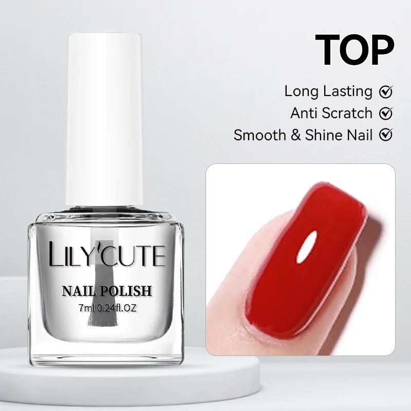7ml Water-Based Nail Polish Base & Top Coat - Quick Dry, Long Lasting, No Lamp Needed
