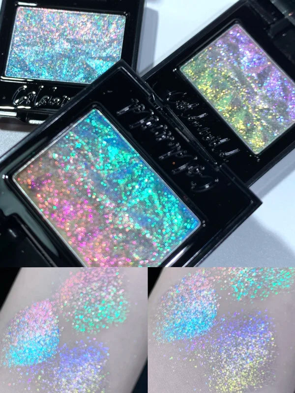 Monochrome Glitter Eye Shadow - Chameleon Gradient Blue Purple Sparkle Makeup