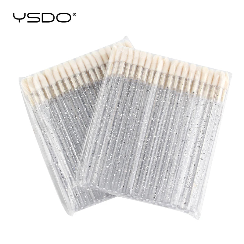 Crystal Lip & Eyelash Makeup Brush Set - Lipstick, Mascara & Lash Applicators