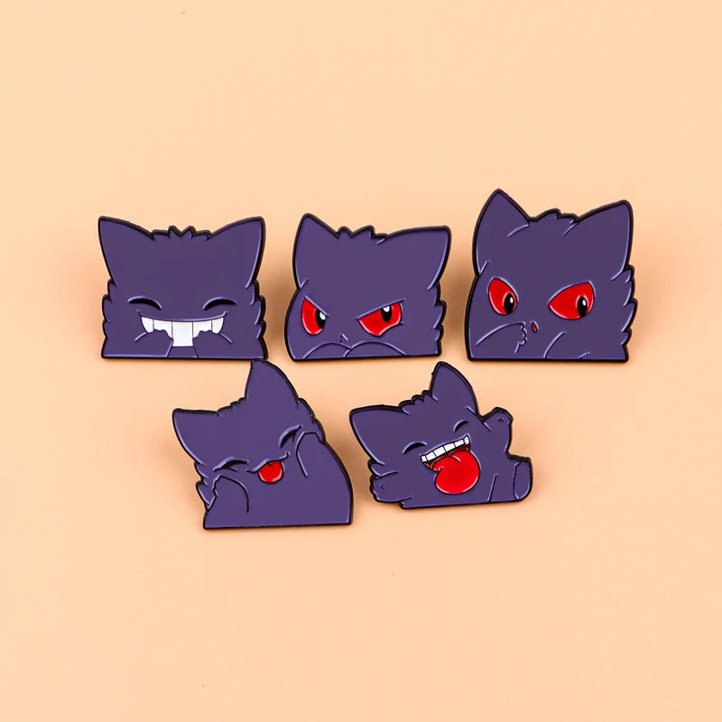Japanese Anime Elf Enamel Pin Set - Cute Monster Brooches for Collectors & Jewelry Gift