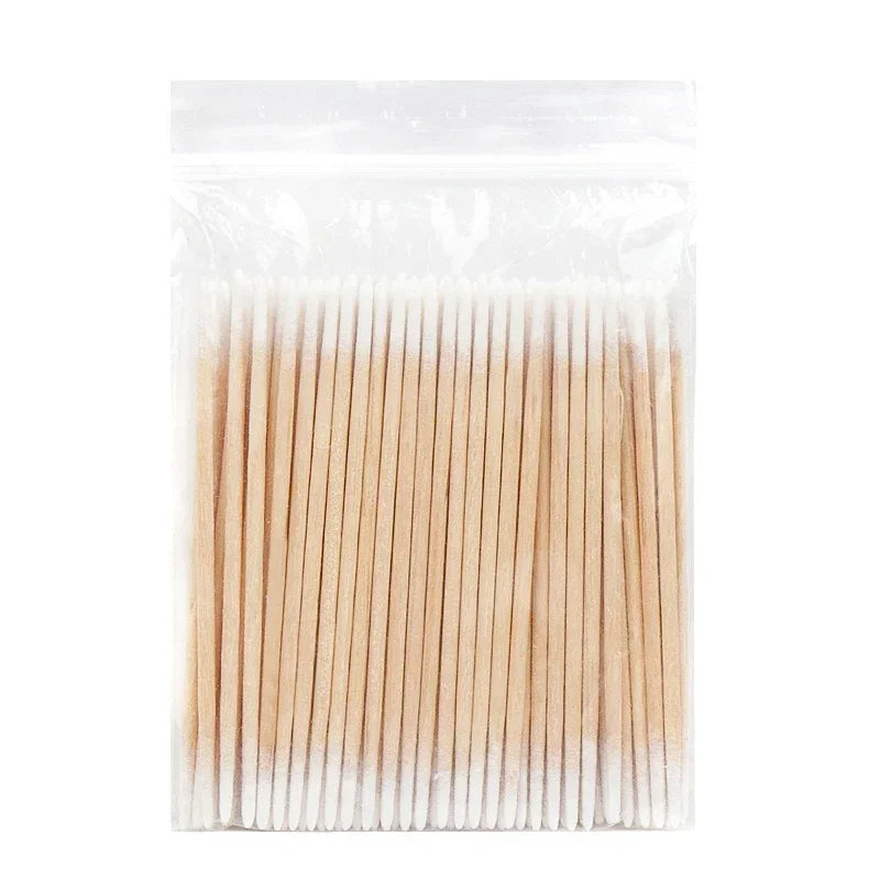 Disposable Micro Cotton Swab Brushes for Eyelash Extension & Makeup Removal, 100/300 Pack