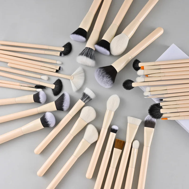 Professional Makeup Brush Set - Synthetic Hair Foundation Blush Eyeshadow Blending Cosmetics Tools