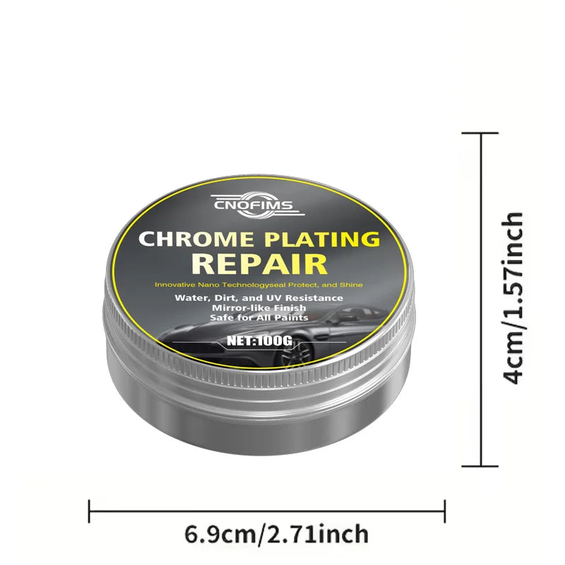 Universal Chrome Polish & Restorer for Wheels Exhaust Tips Vehicle Accents - Scratch-Free Shine
