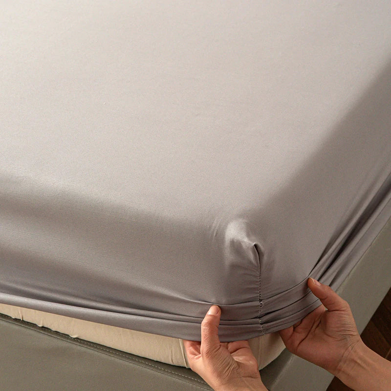 Microfiber Fitted Sheet Deep Pocket Wrinkle Free Bed Sheet Solid Color