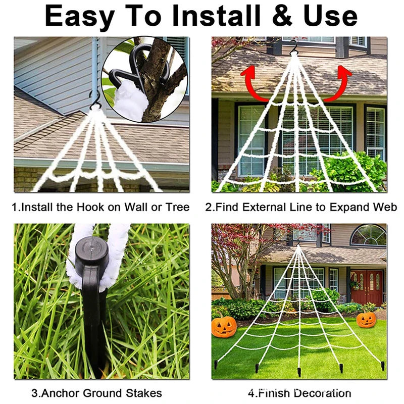 Large 5m Halloween Spider Web Decor for Haunted Outdoor Yard Props