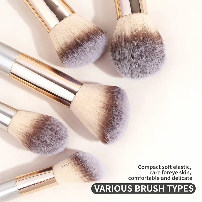 Makeup Brush Set with Makeup Bag & Air Puff Accessories - 13 or 17 Pieces
