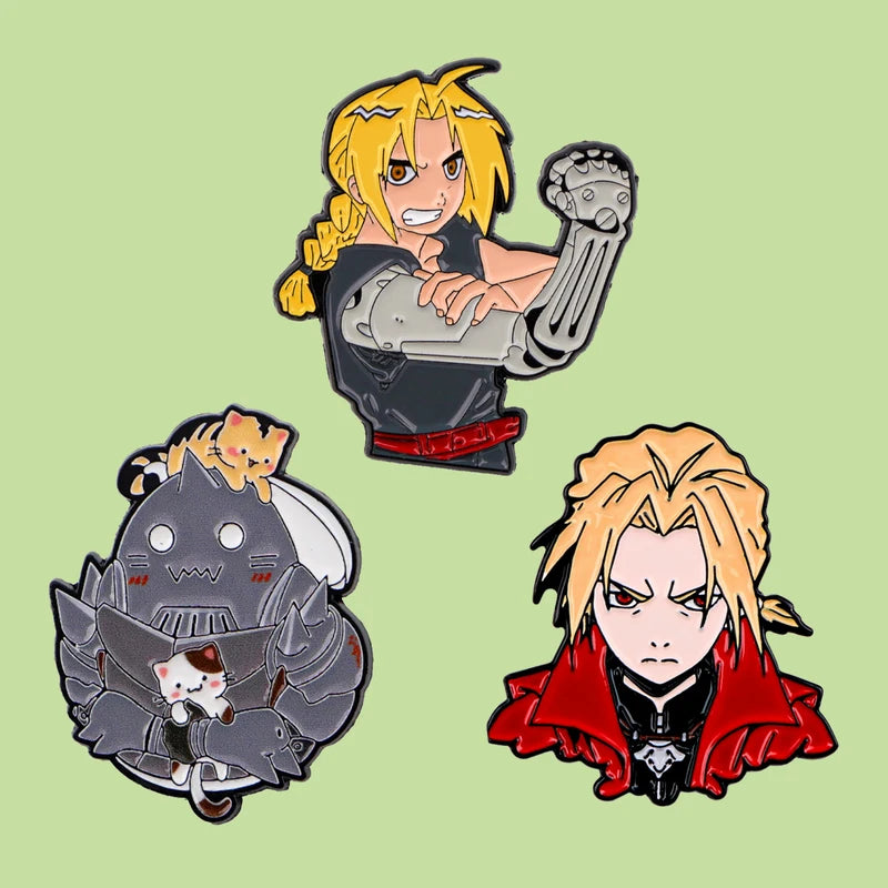 3pcs Anime Boy Enamel Pins Set for Women Backpack Clothing Accessories Gift