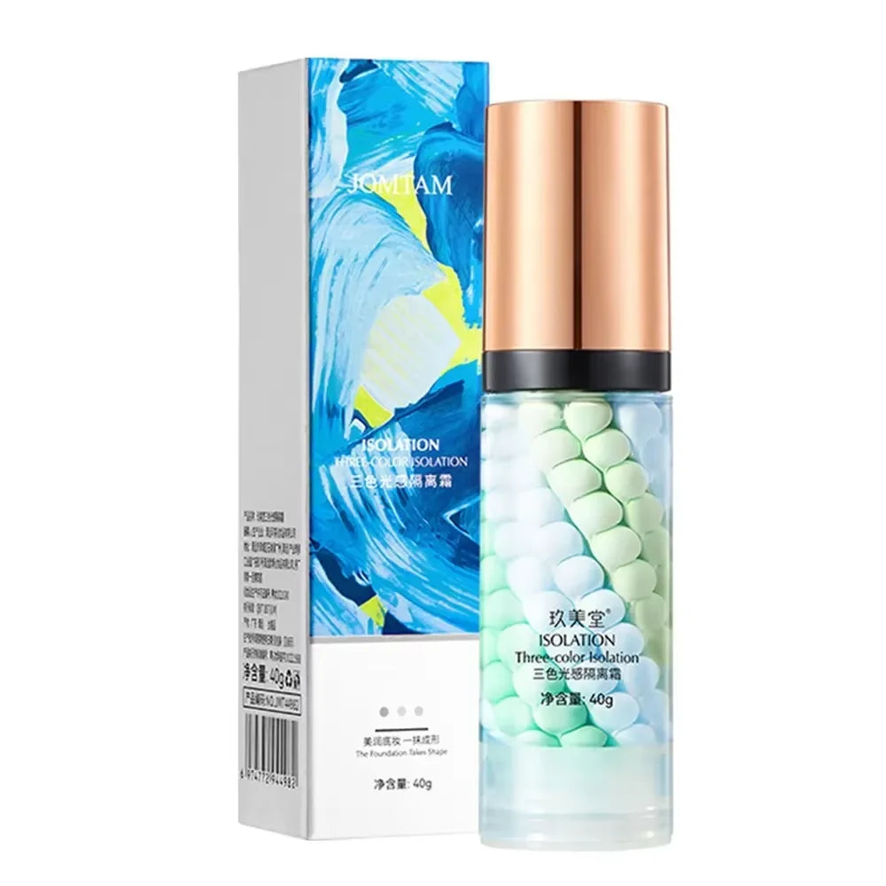 Waterproof Face Makeup Primer Tri-Color Cream Contour Base 40g - Natural Finish