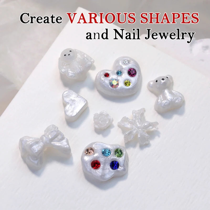 Pearlescent Satin Nail Art Glue for 3D Carving & Acrylic Designs - DIY Gel Varnish