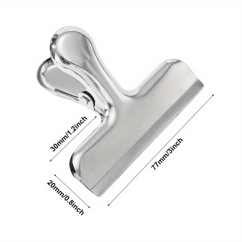 Heavy Duty Stainless Steel Bag Clips - Food Sealing Clamps for Kitchen & Office