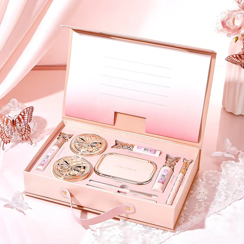 Makeup Sets Full Cosmetics Kit with Lipstick Eyeshadow Eyebrow Pen BB Air Cushion 9 Pieces Gift Box