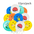Pokemon Latex Balloons for Birthday Party Decor - Cartoon Pikachu & Poke Ball