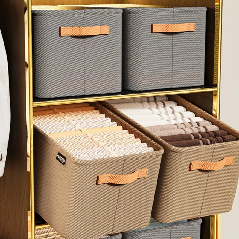 Clothes Organizer Storage Box for Pants and Sweaters - Foldable, Dustproof, Space-Saving Wardrobe Drawer