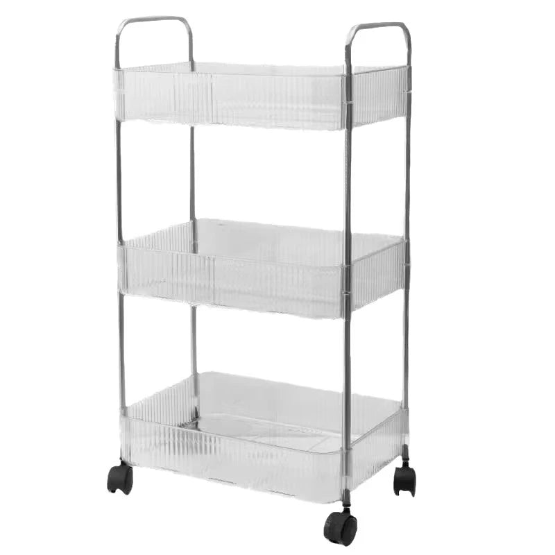 Multi-Layer Mobile Storage Cart with Wheels - Household Organizer Trolley, 2/3/4 Tiers