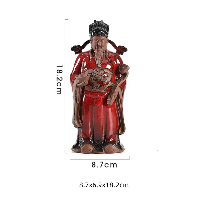 Ceramic Lucky Ornament - Fortune and Longevity Chinese Home Decor Gift