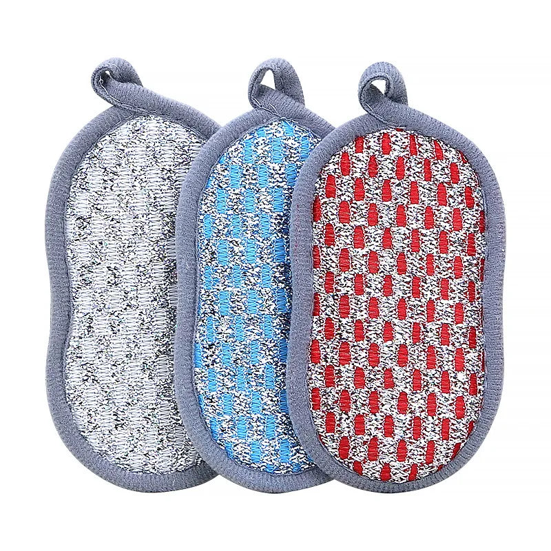 Multi-Purpose Double-Sided Dishwashing Sponge Set - Microfiber Scrubbing and Cleaning Sponges for Kitchen