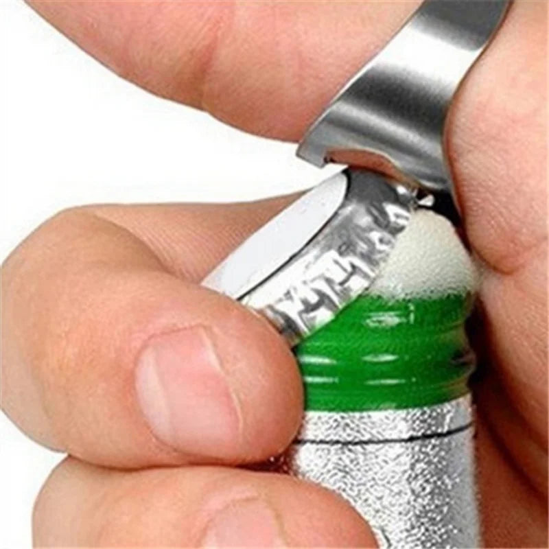3 Pack Stainless Steel Finger Ring Bottle Opener Bar Tool Set