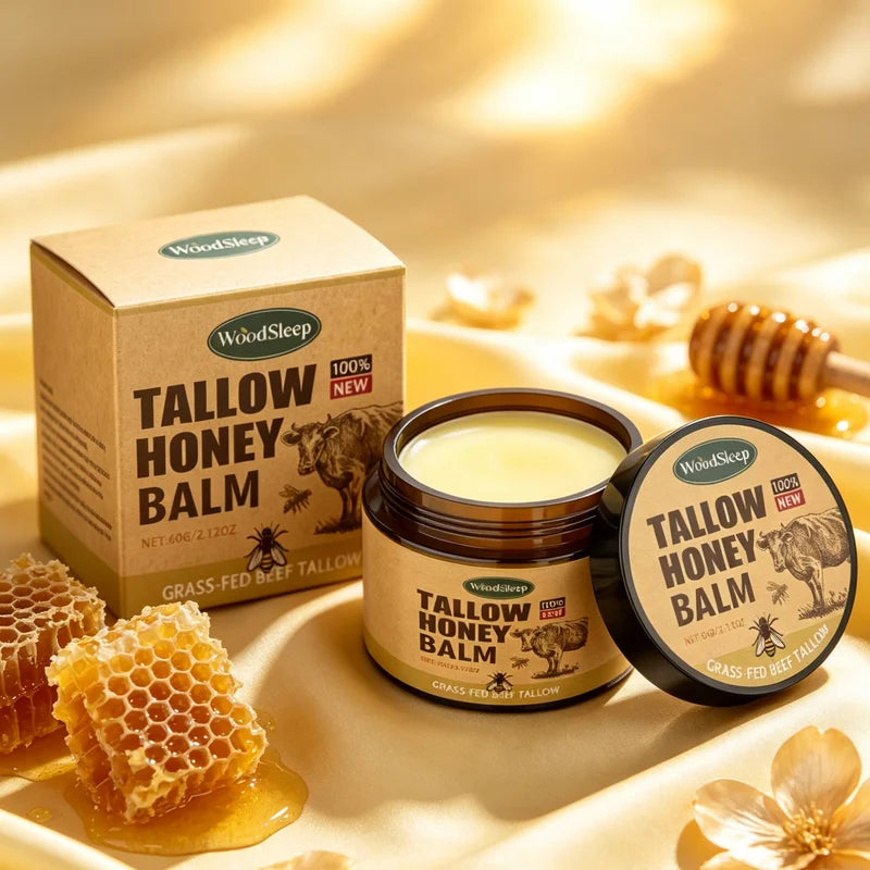 Organic Beef Tallow and Honey Face & Body Moisturizer - Fast Absorption Balm
