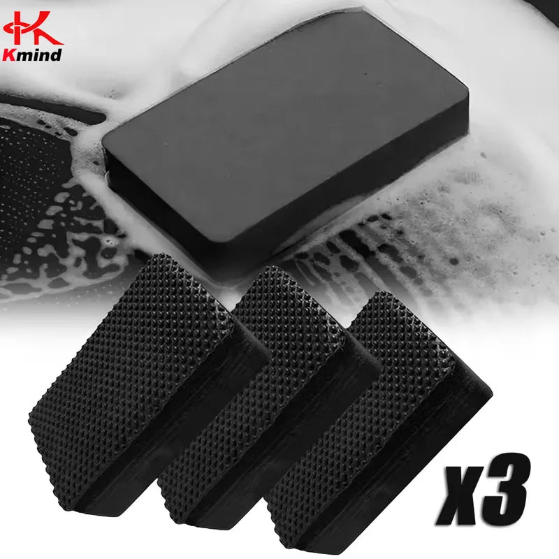 3-Piece Car Clay Bar Detailing Pad Sponge Set for Scratch Removal & Surface Polishing