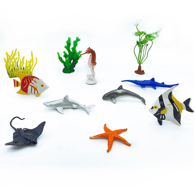56-Piece Underwater Marine Animal Model Set - Mini Coral, Octopus, Crab, Lobster