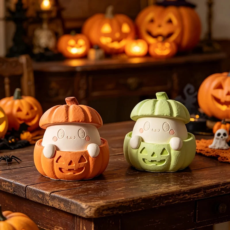 Halloween Pumpkin Candle & Aromatherapy Silicone Molds - 3D Plaster Ornaments