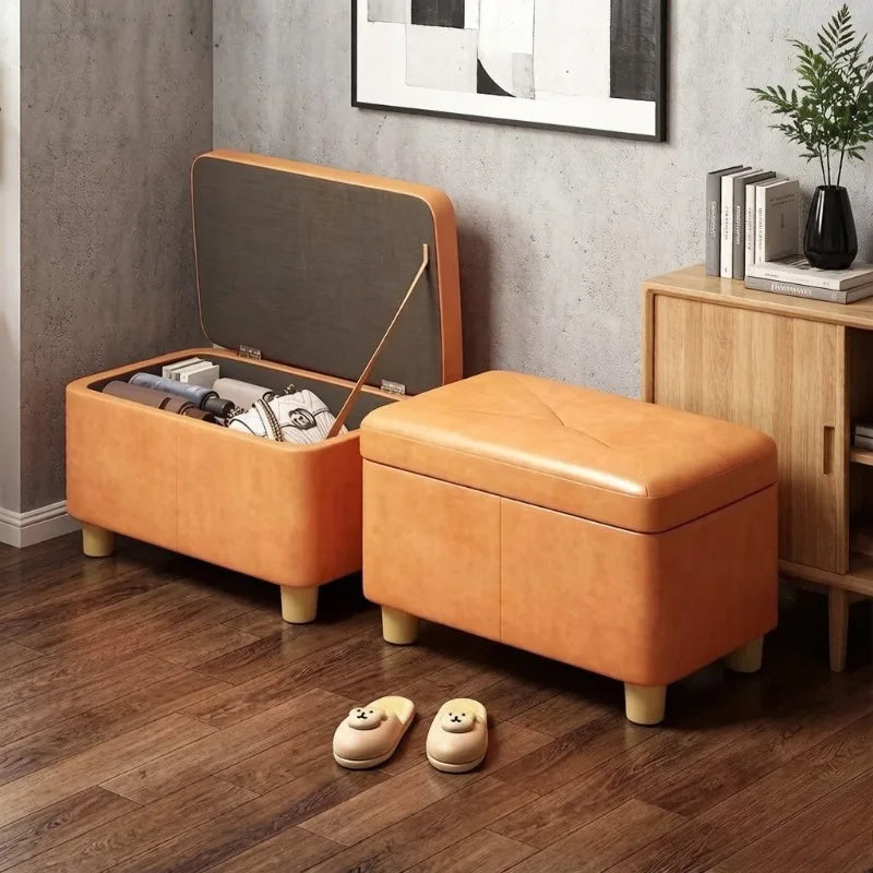 Multifunctional Storage Low Stool for Home Living Room Entryway - Small Bench