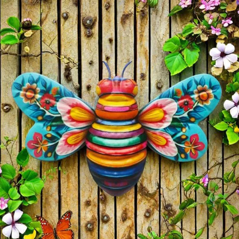 Iron Hanging Wall Decor Garden Art Outdoor Wall Sculpture Rustic Farmhouse Style