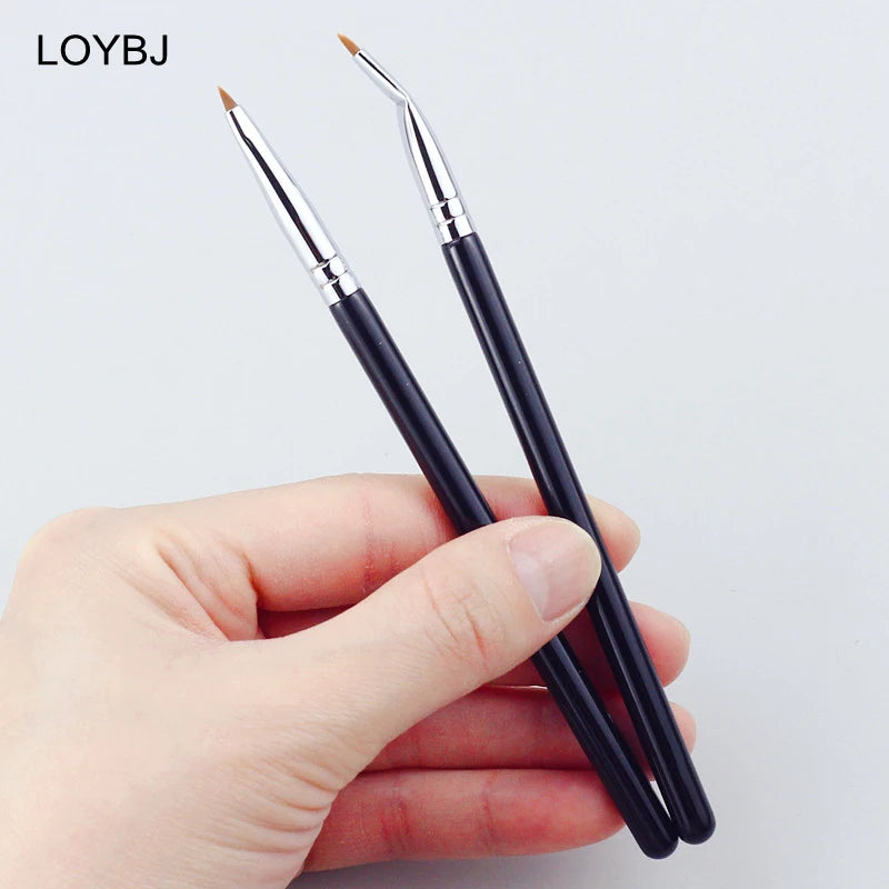 Eyeliner Brush Set for Precise Eye Makeup - Bent & Straight Fine Liner Makeup Tools