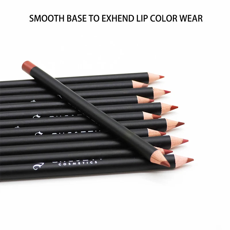 12pcs Matte Lipstick & Lip Liner Set - Nude Velvet Long-Lasting Colors