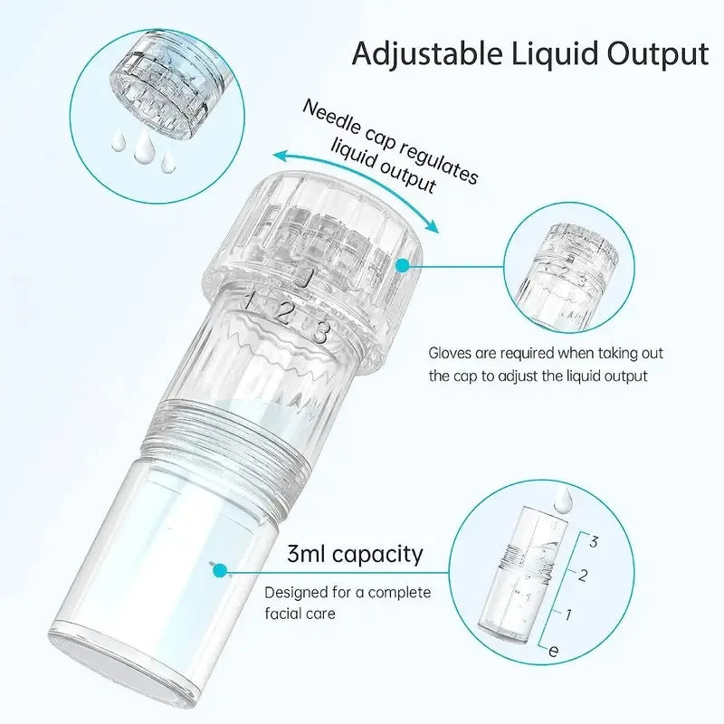 20Pcs Adjustable Liquid Solution Needles & 3ml Bottles for Dr Pen H3/H5
