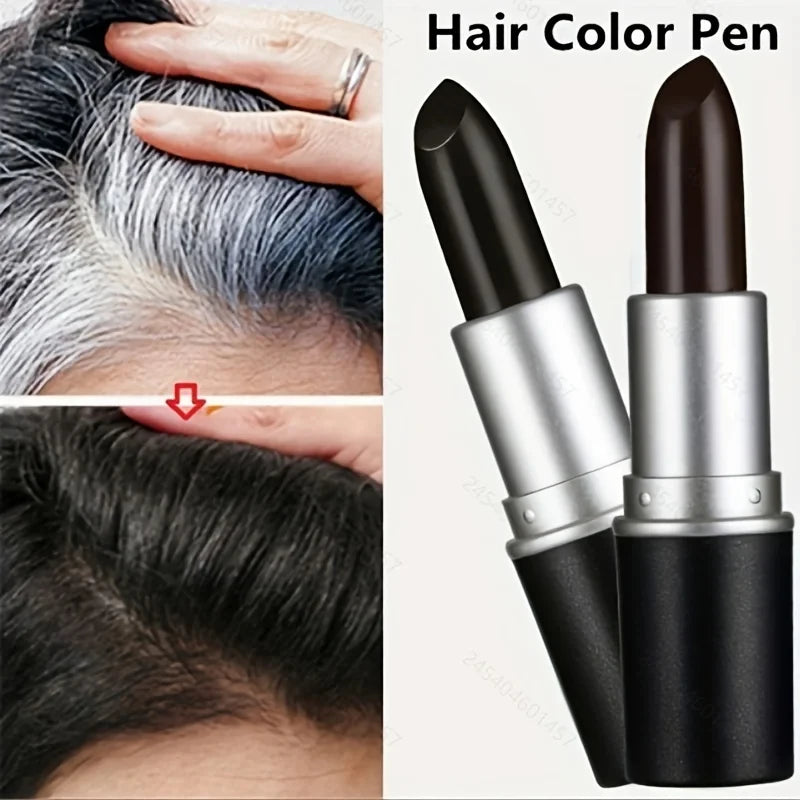 Temporary Hair Color Pen - Instant Gray & White Cover, Long-Lasting, Portable
