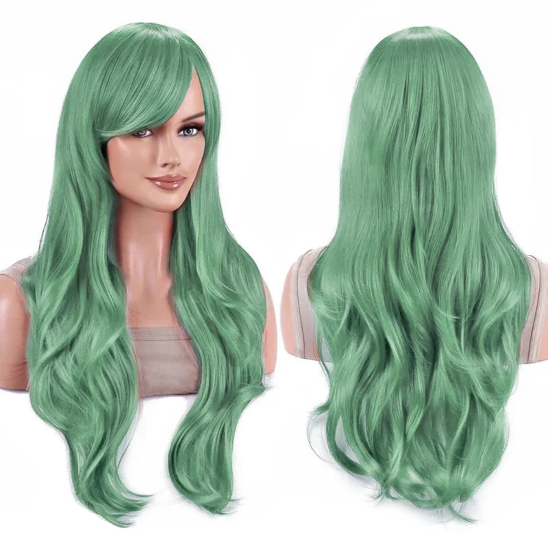 Vibrant Orange Wavy Cosplay Wig for Women - Anime, Halloween & Costume Hair