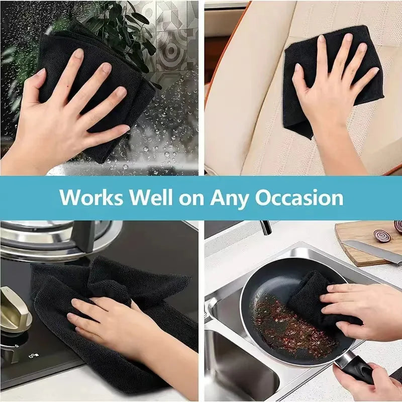 Microfiber Car & Home Cleaning Towels Set - Quick Dry Double Layer Wipes