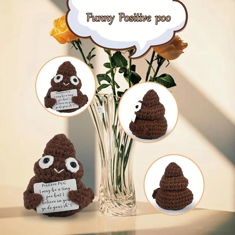 Mini Handmade Crocheted Plush Desktop Decoration Gift - Emotional Support Card