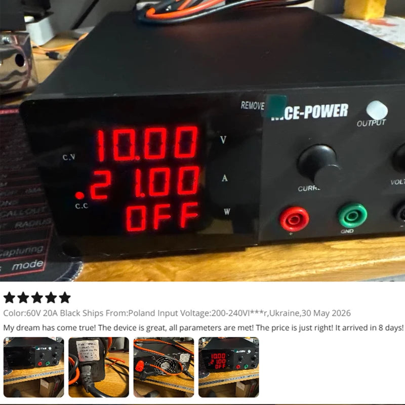 Adjustable Laboratory Power Supply 60V 20A Digital Bench Power Source
