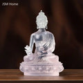 Water Glaze Medicine Buddha Statue Ornament for Home Office Decor - Resin Sculpture