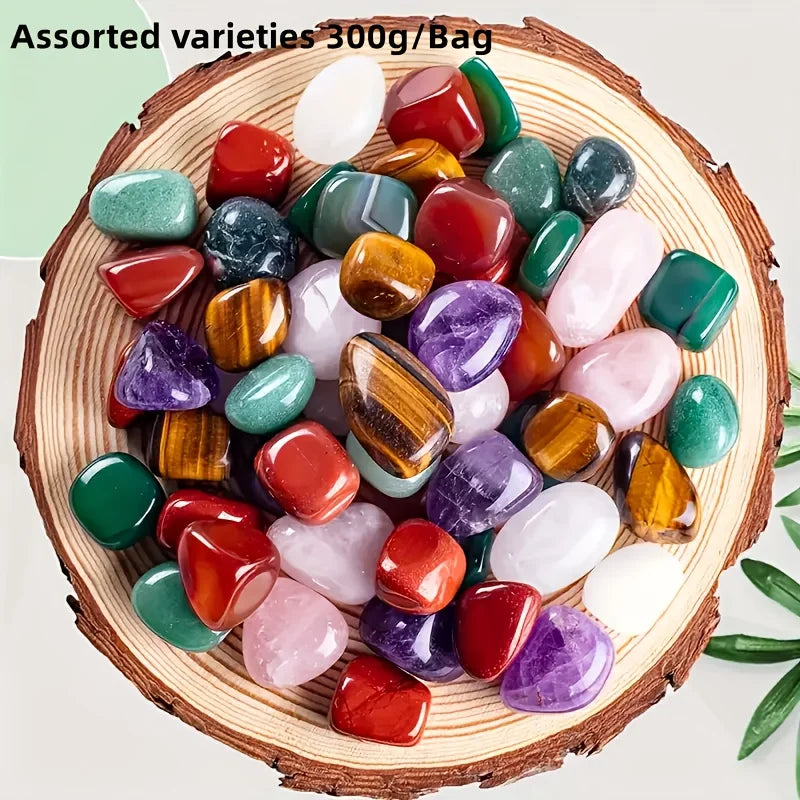Natural Tumbled Stones & Crystal Mix - Decorative Gems for Jewelry & Crafts