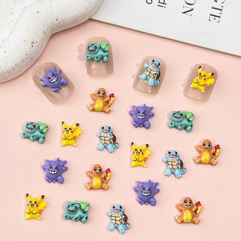 Mini Resin Pokemon Nail Charms Set for Nail Art & Craft Decorations
