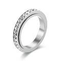 Stainless Steel Spinner Finger Rings for Women & Men - Adjustable Wedding & Anniversary Jewelry