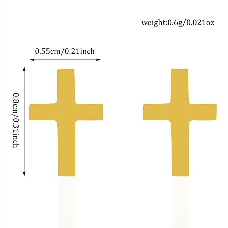 Fashion Stainless Steel Cross Earrings for Women Men - Small Gift Jewelry