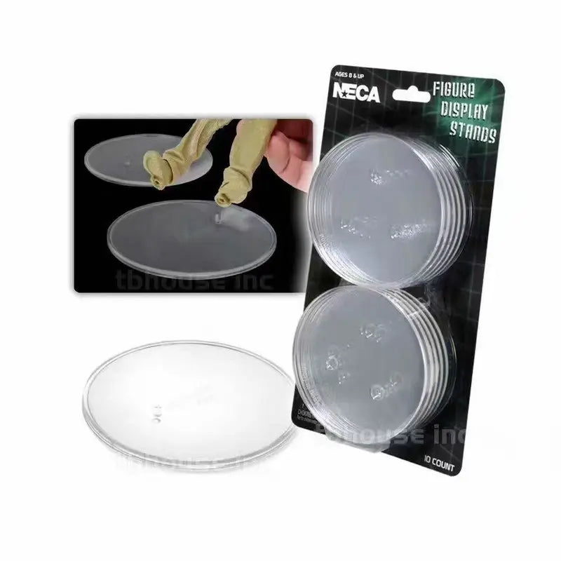 Action Figure Display Stand 6-8 Inch Clear & Black Plastic Model Base