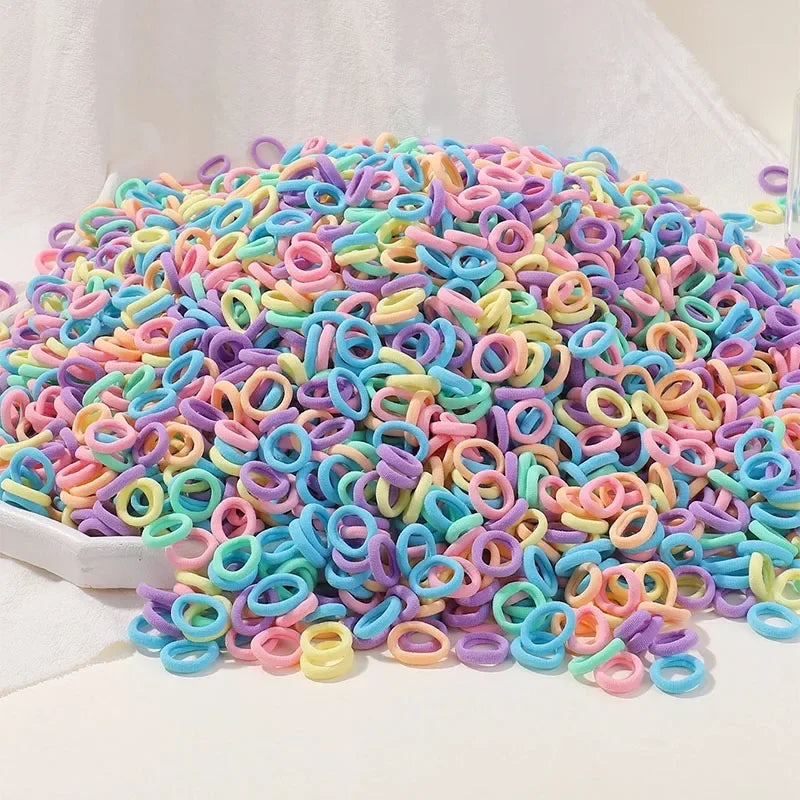 Kids Hair Bands Set - Colorful Nylon Scrunchies and Elastic Hair Ties for Children