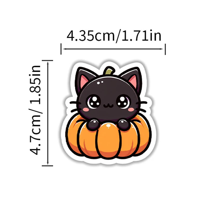 Halloween Stickers Pack - 50 Waterproof Vinyl Fun Holiday Decals for Scrapbooking & Crafts