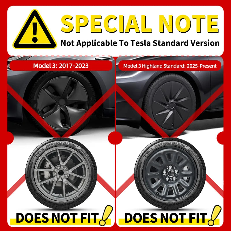4PCS 18 Inch Car Wheel Hub Caps for Tesla Model 3 Highland 2024-2026 - Performance Replacement